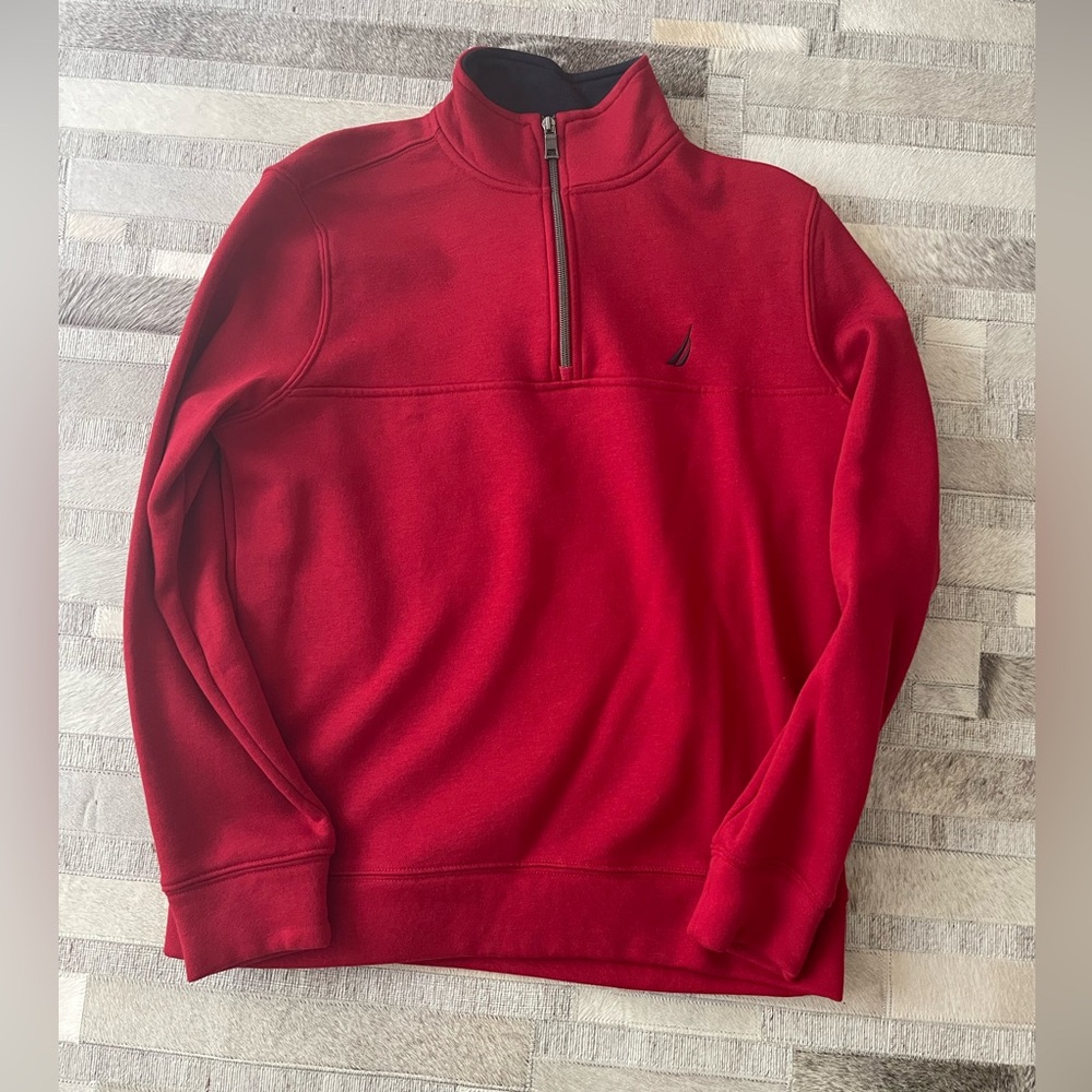 Nautica red/navy quarter zip🛶 - Picture 2 of 5